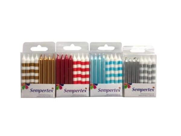Velas Unicolor / Rayas Metalizadas