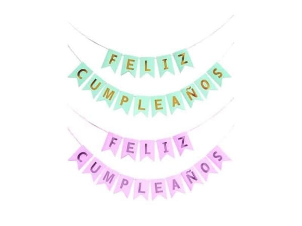 Letrero Feliz Cumpleaños en Banderín