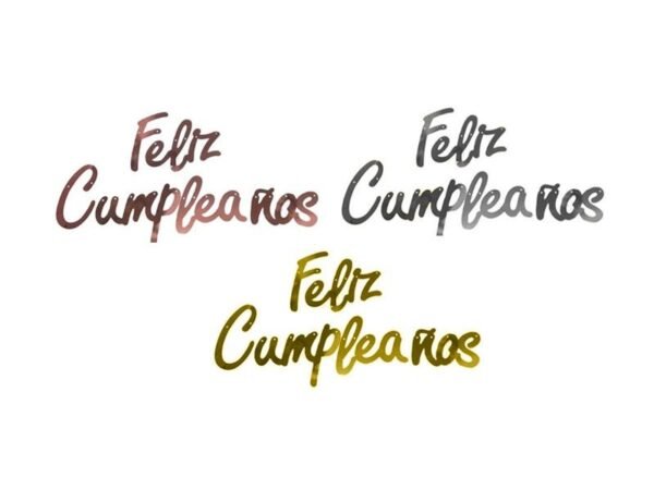 Letrero Feliz Cumpleaños en Cursiva
